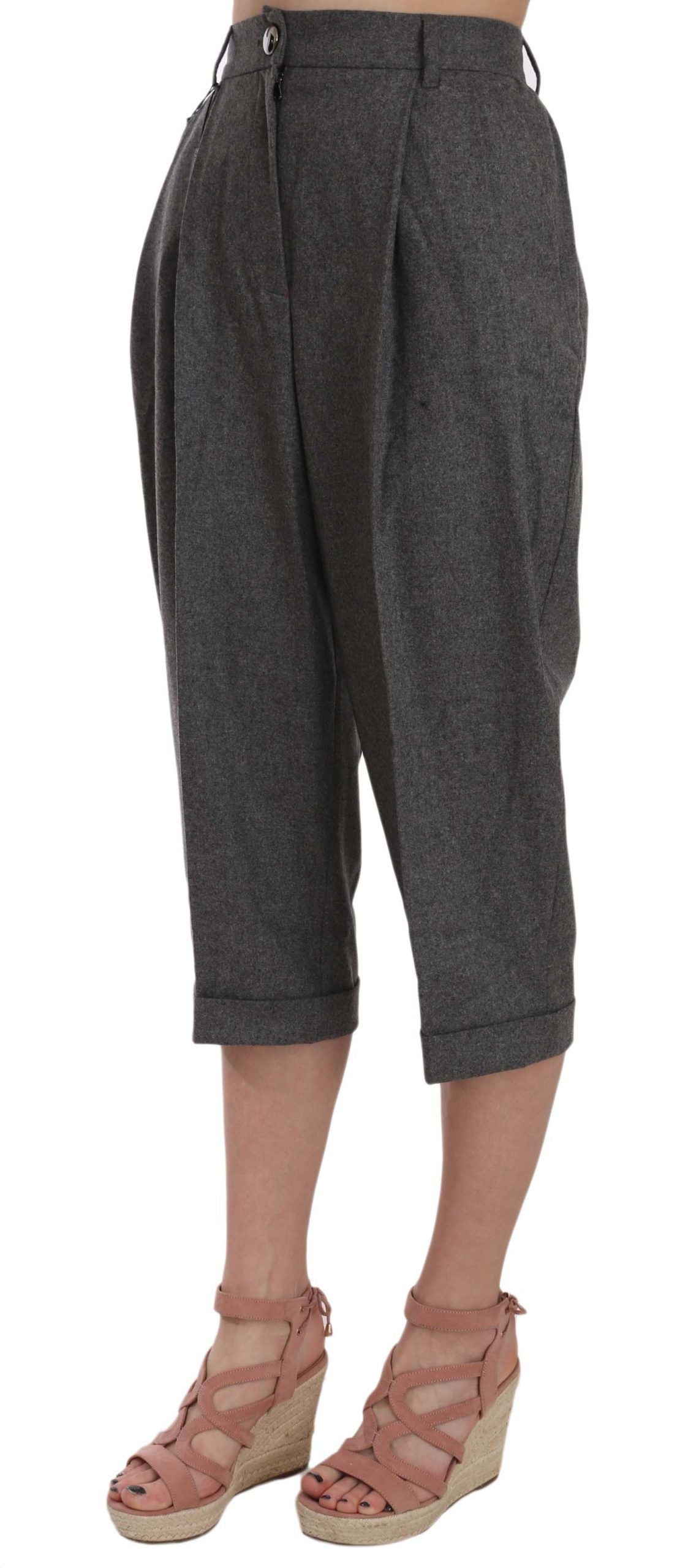 Dolce & Gabbana Elegant Gray Wool-Cashmere Pleated Trousers - Elegance Online Limited
