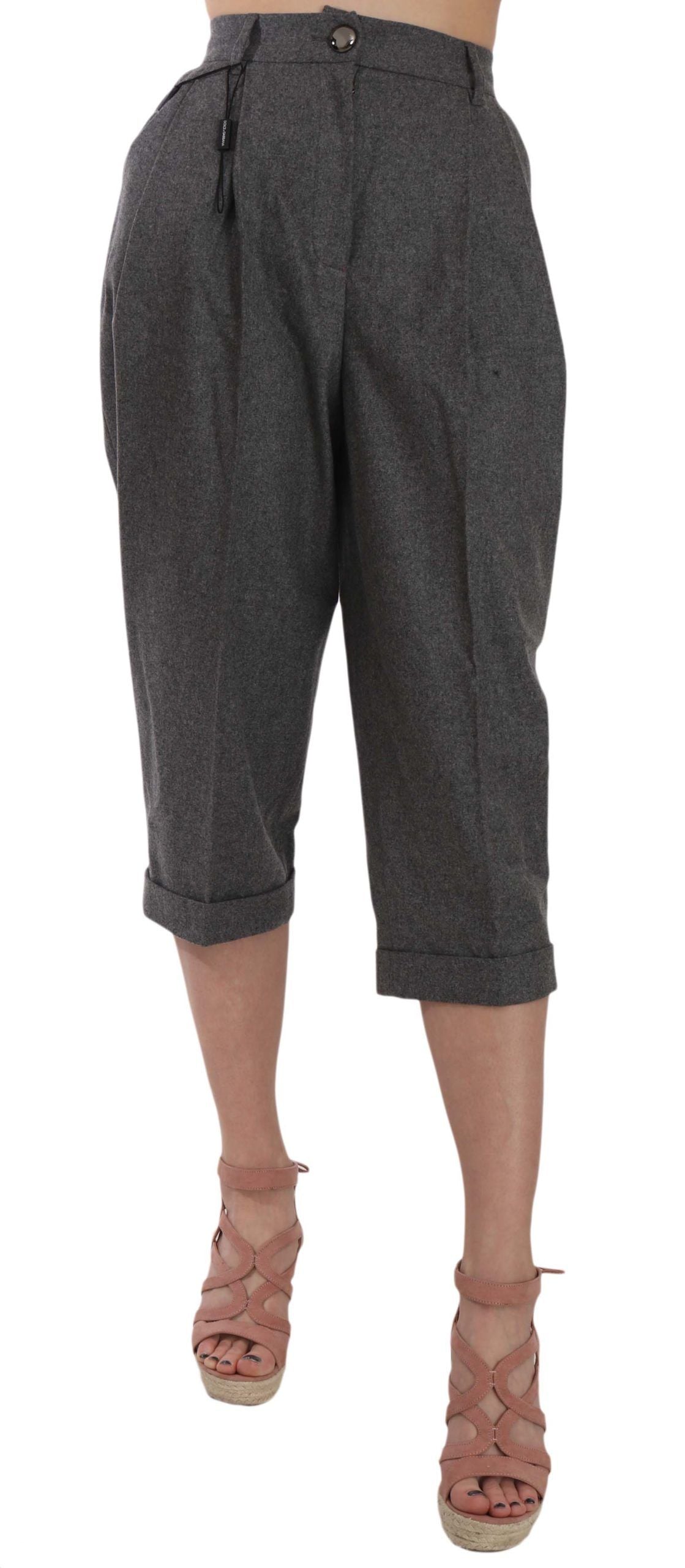 Dolce & Gabbana Elegant Gray Wool-Cashmere Pleated Trousers - Elegance Online Limited