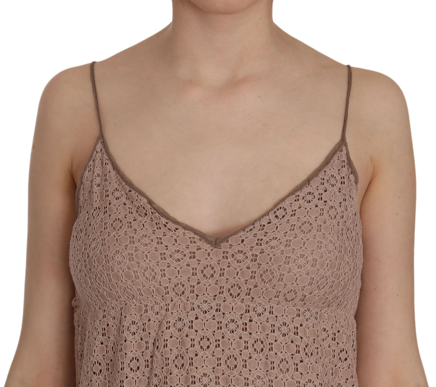 PINK MEMORIES Beige A-Line Spaghetti Strap Mini Dress - Elegance Online Limited
