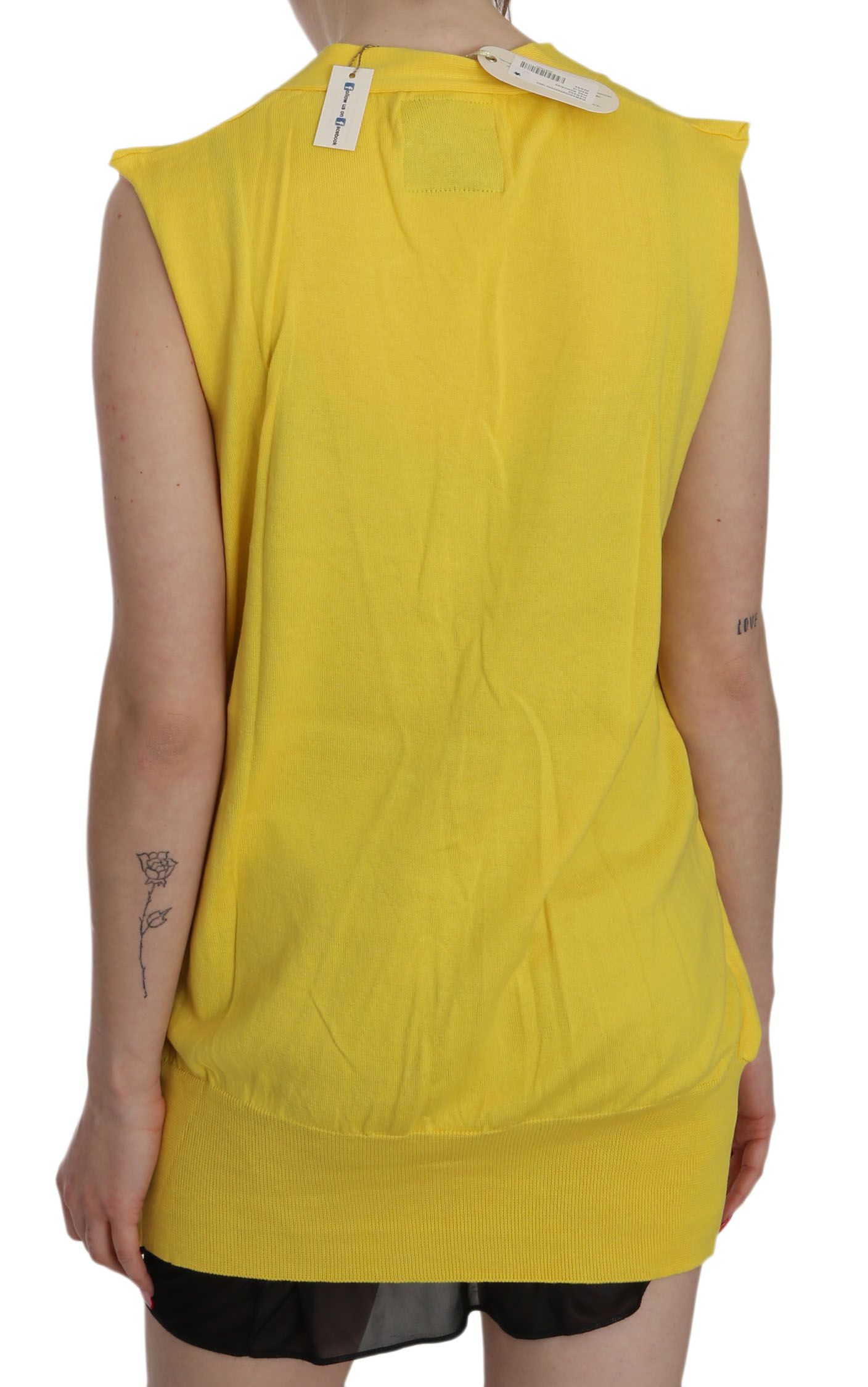 PINK MEMORIES Elegant Yellow Sleeveless Cotton Vest - Elegance Online Limited