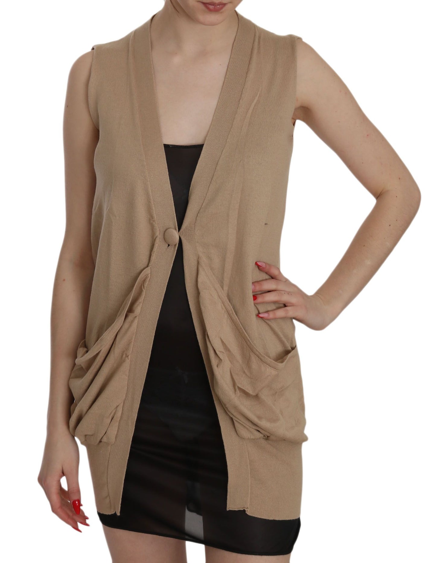 PINK MEMORIES Elegant Sleeveless Cotton Cardigan Top - Elegance Online Limited