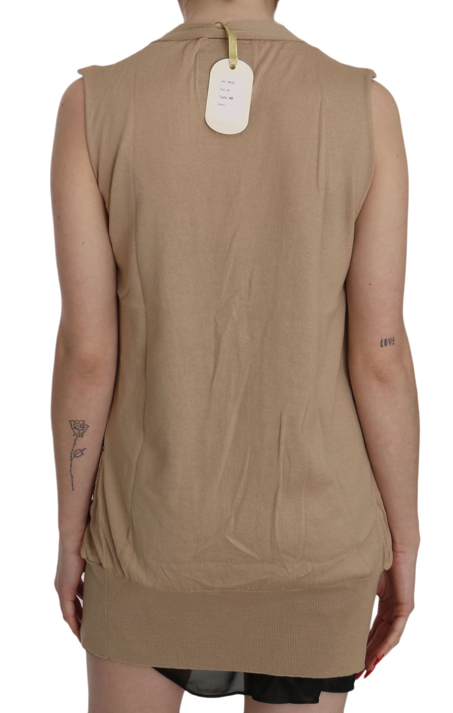 PINK MEMORIES Elegant Sleeveless Cotton Cardigan Top - Elegance Online Limited