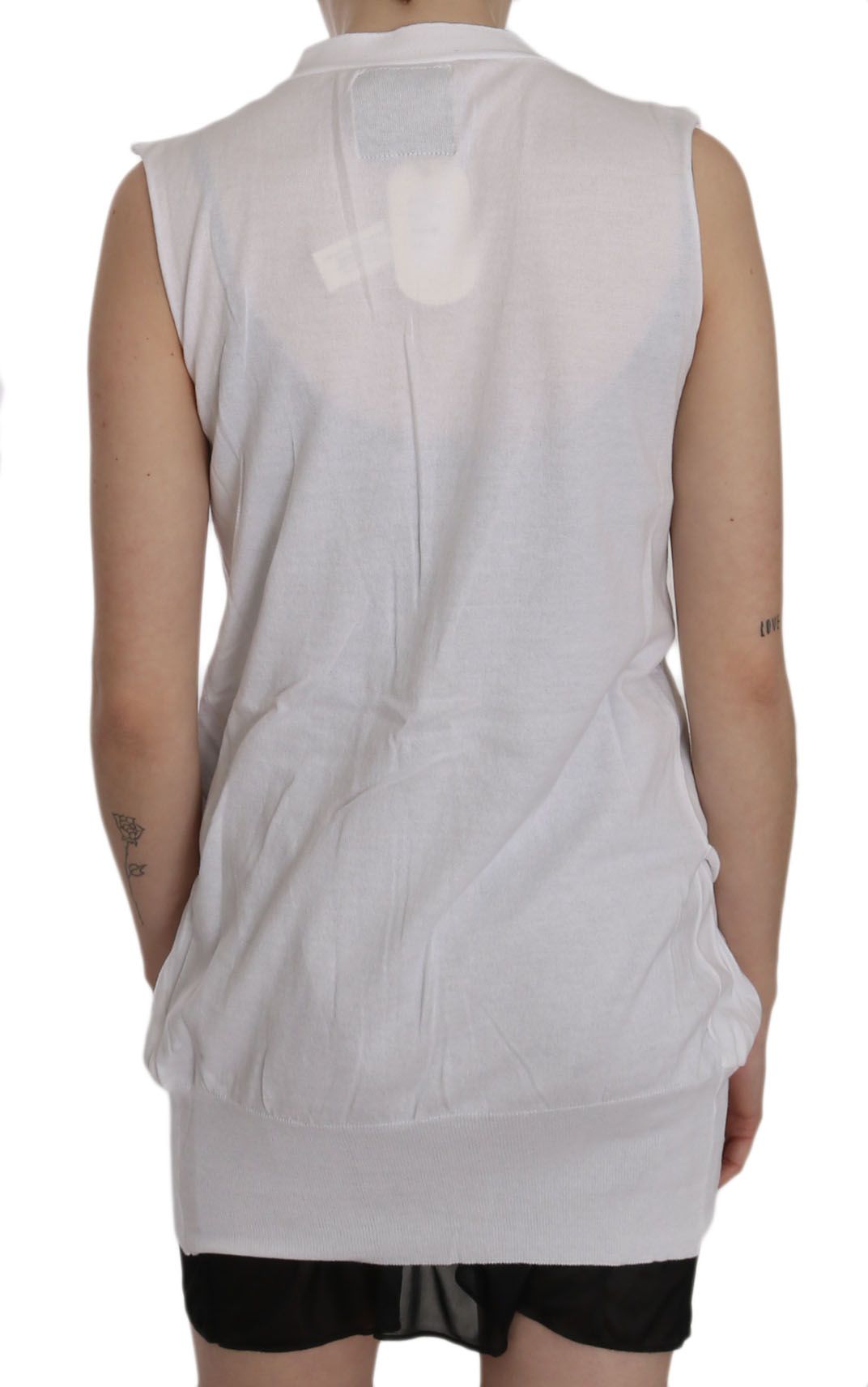 PINK MEMORIES Elegant Sleeveless Cotton Vest in Pristine White - Elegance Online Limited