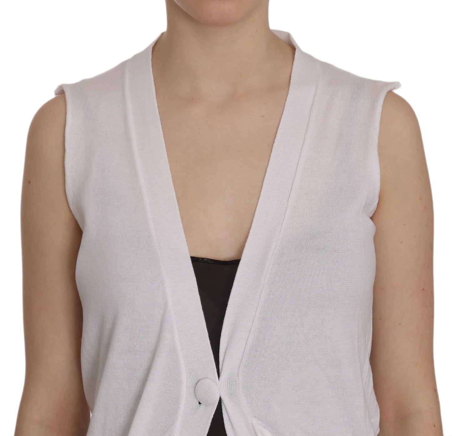 PINK MEMORIES Elegant Sleeveless Cotton Vest in Pristine White - Elegance Online Limited