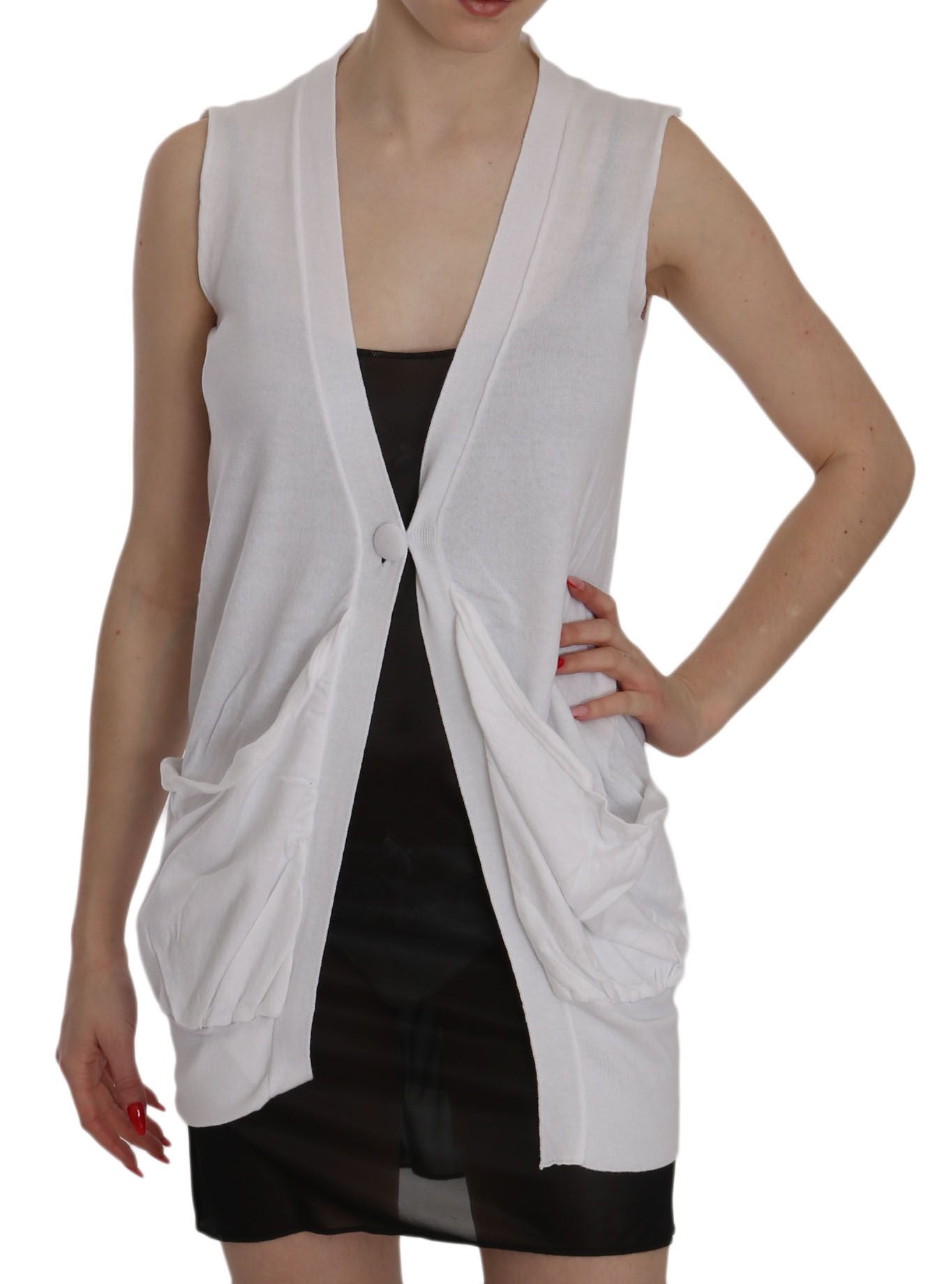 PINK MEMORIES Elegant Sleeveless Cotton Vest in Pristine White - Elegance Online Limited