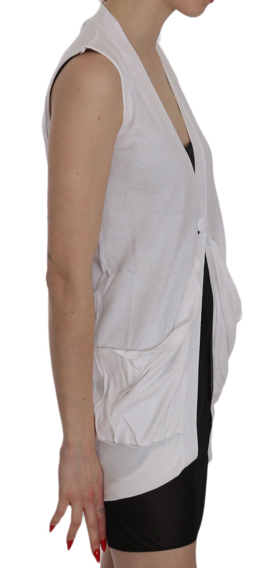 PINK MEMORIES Elegant Sleeveless Cotton Vest in Pristine White - Elegance Online Limited