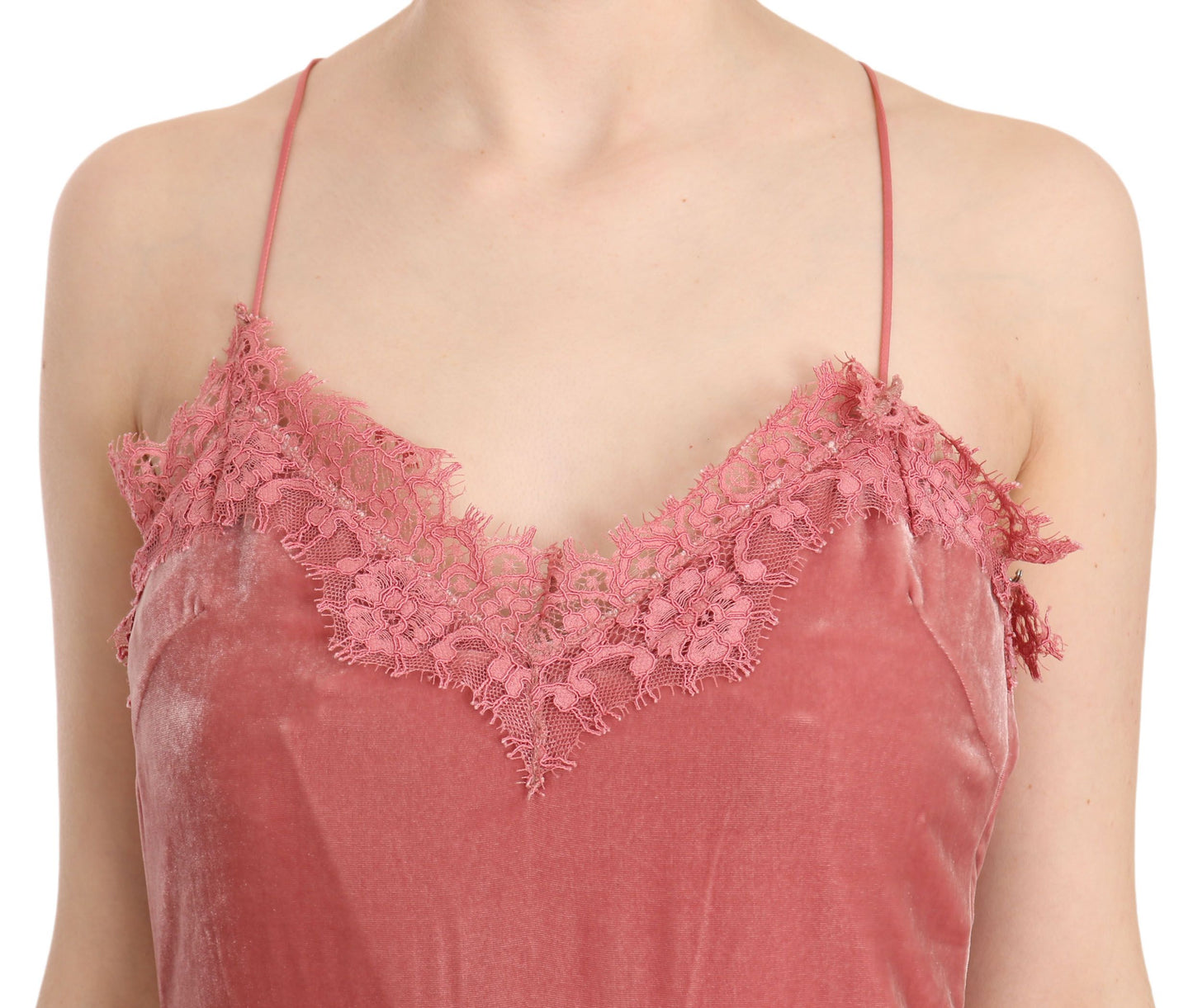 PINKO Pink Lace Silk-Blend Midi Dress with Side Slit - Elegance Online Limited