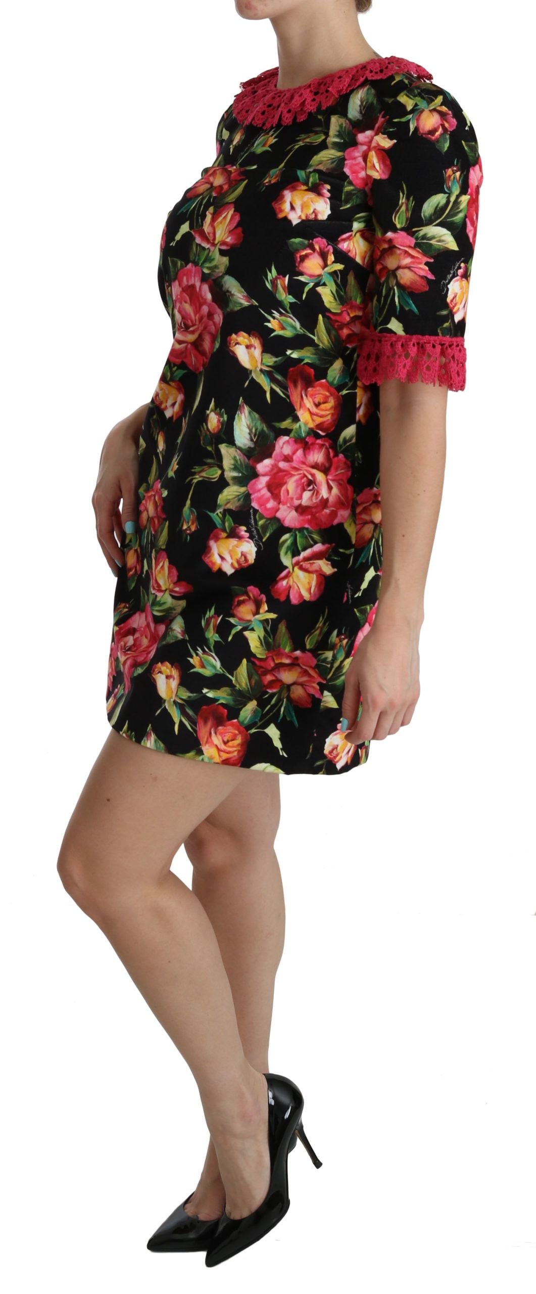 Dolce & Gabbana Elegant Floral Lace A-Line Mini Dress - Elegance Online Limited