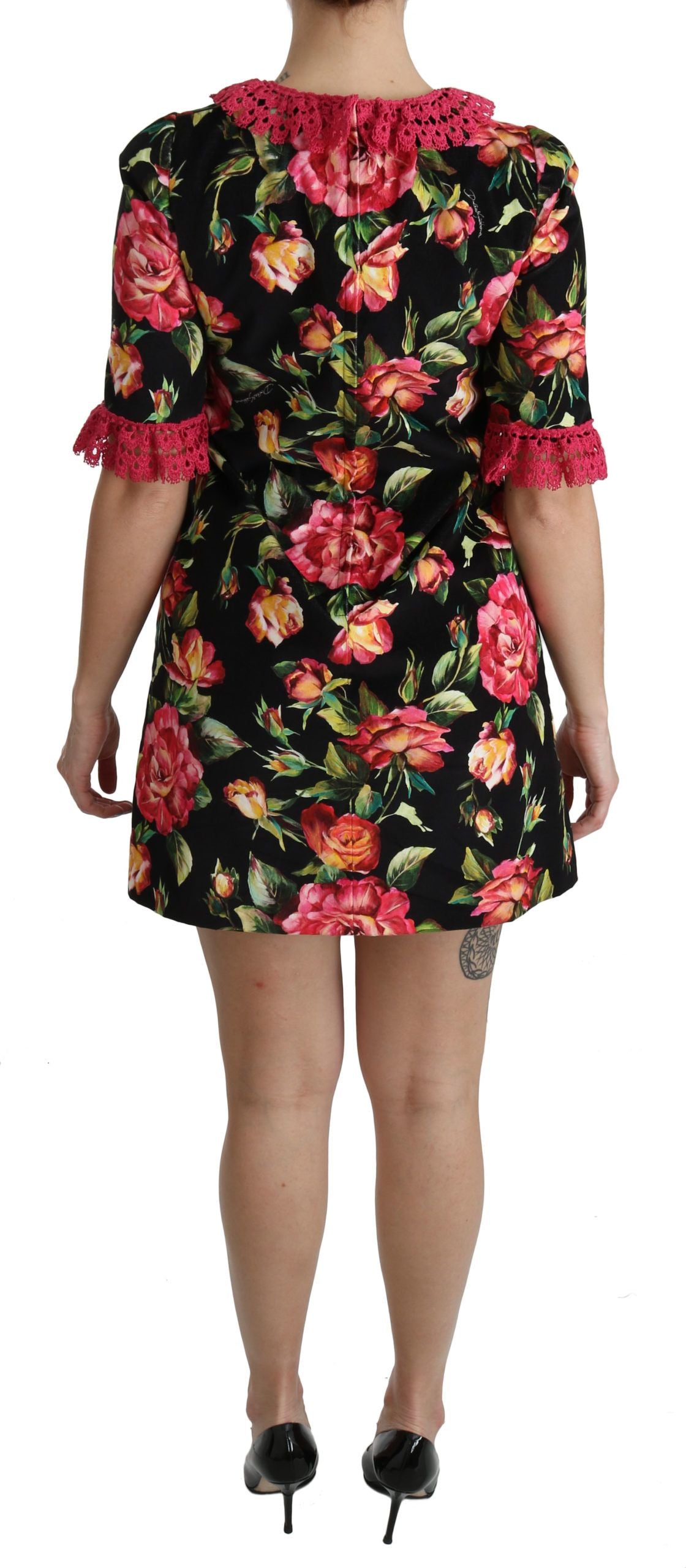 Dolce & Gabbana Elegant Floral Lace A-Line Mini Dress - Elegance Online Limited