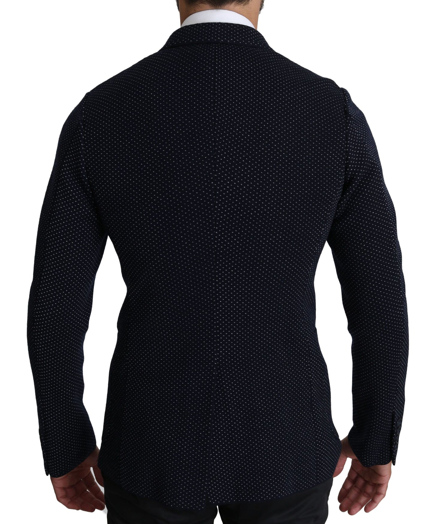 Dolce & Gabbana Elegante blazer slim-fit de lunares azul oscuro