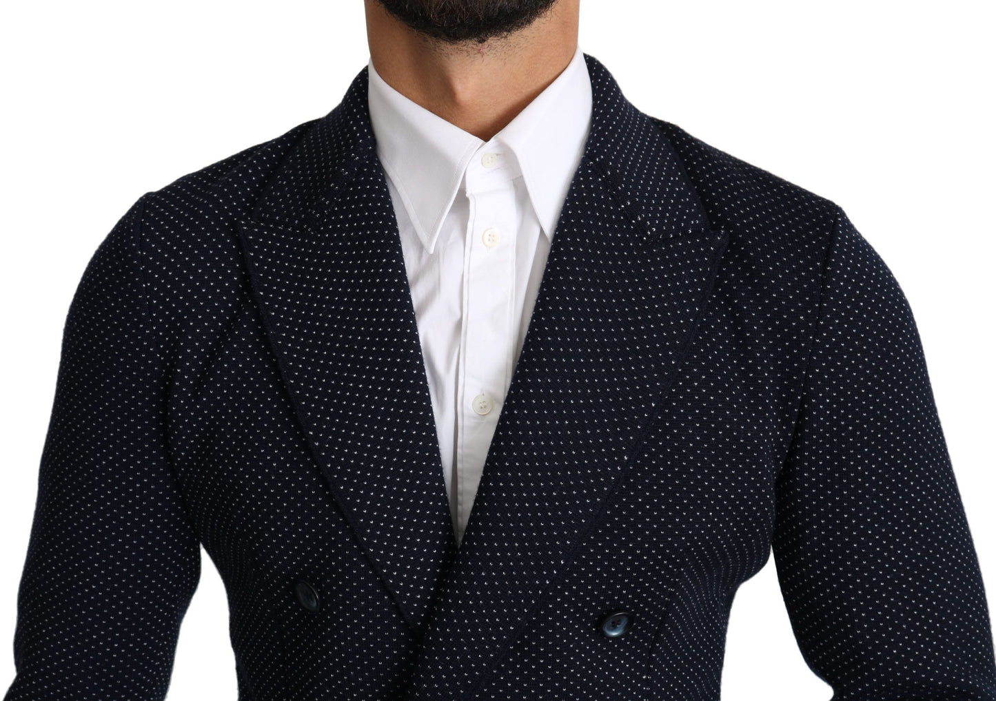 Dolce & Gabbana Elegante blazer slim-fit de lunares azul oscuro