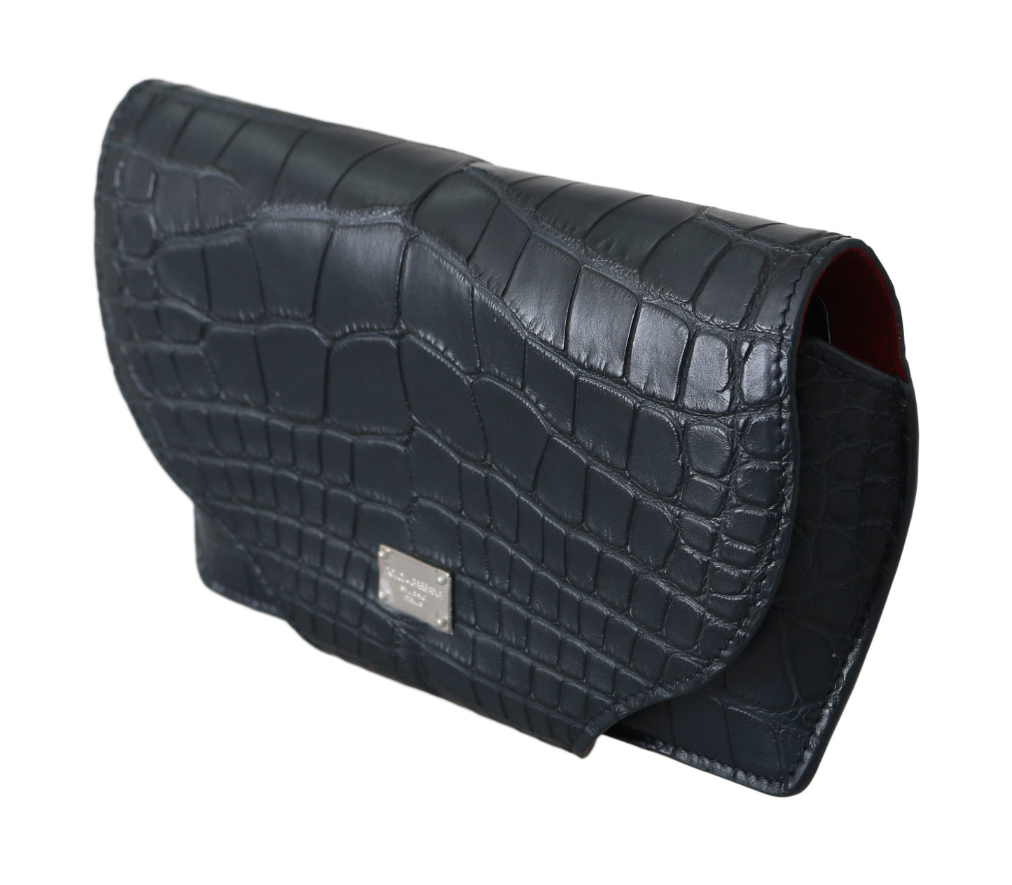 Dolce & Gabbana Elegant Blue Crocodile Leather Eyewear Pouch - Elegance Online Limited