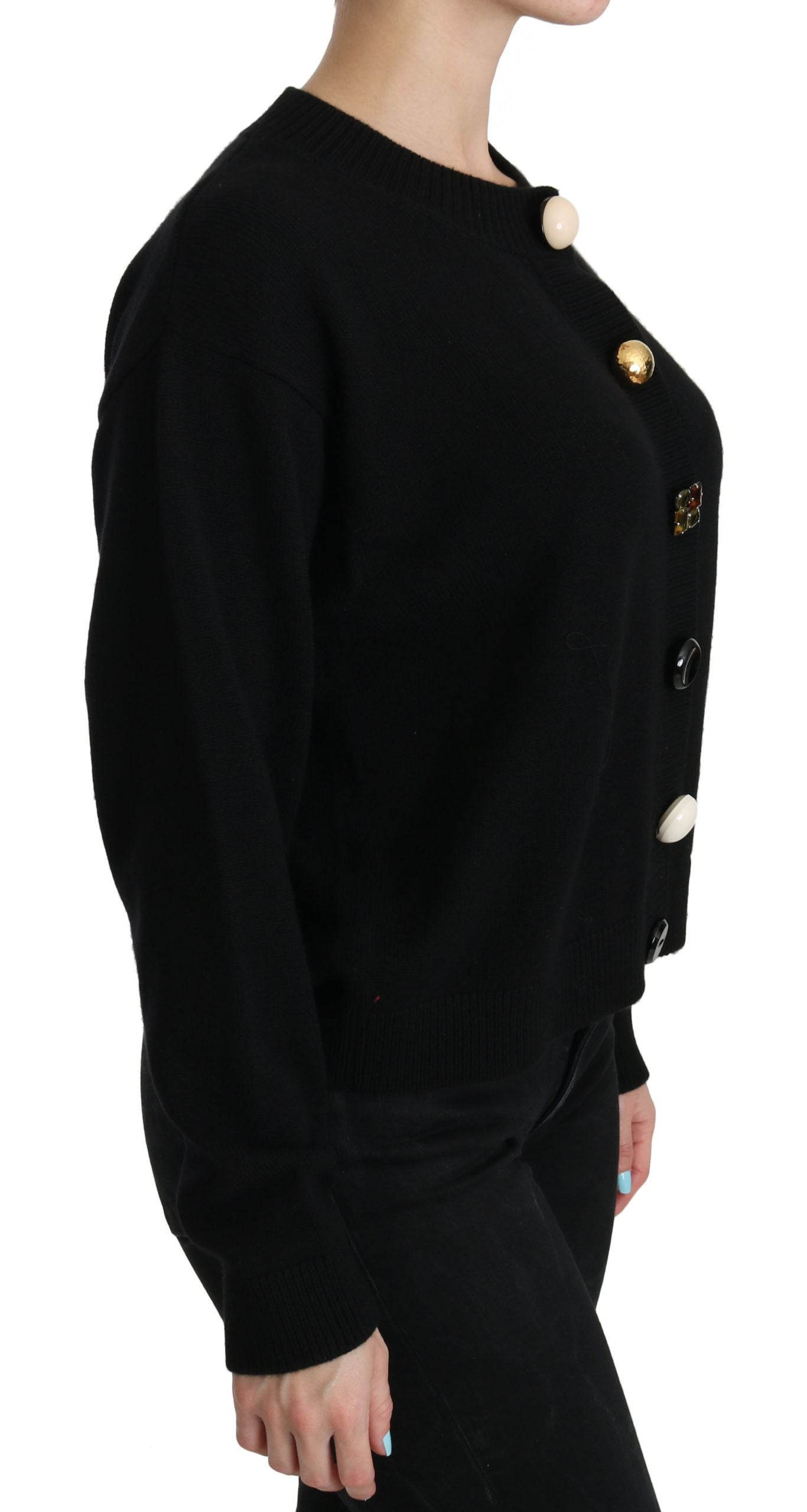 Dolce & Gabbana Elegant Black Cashmere Cardigan Top - Elegance Online Limited
