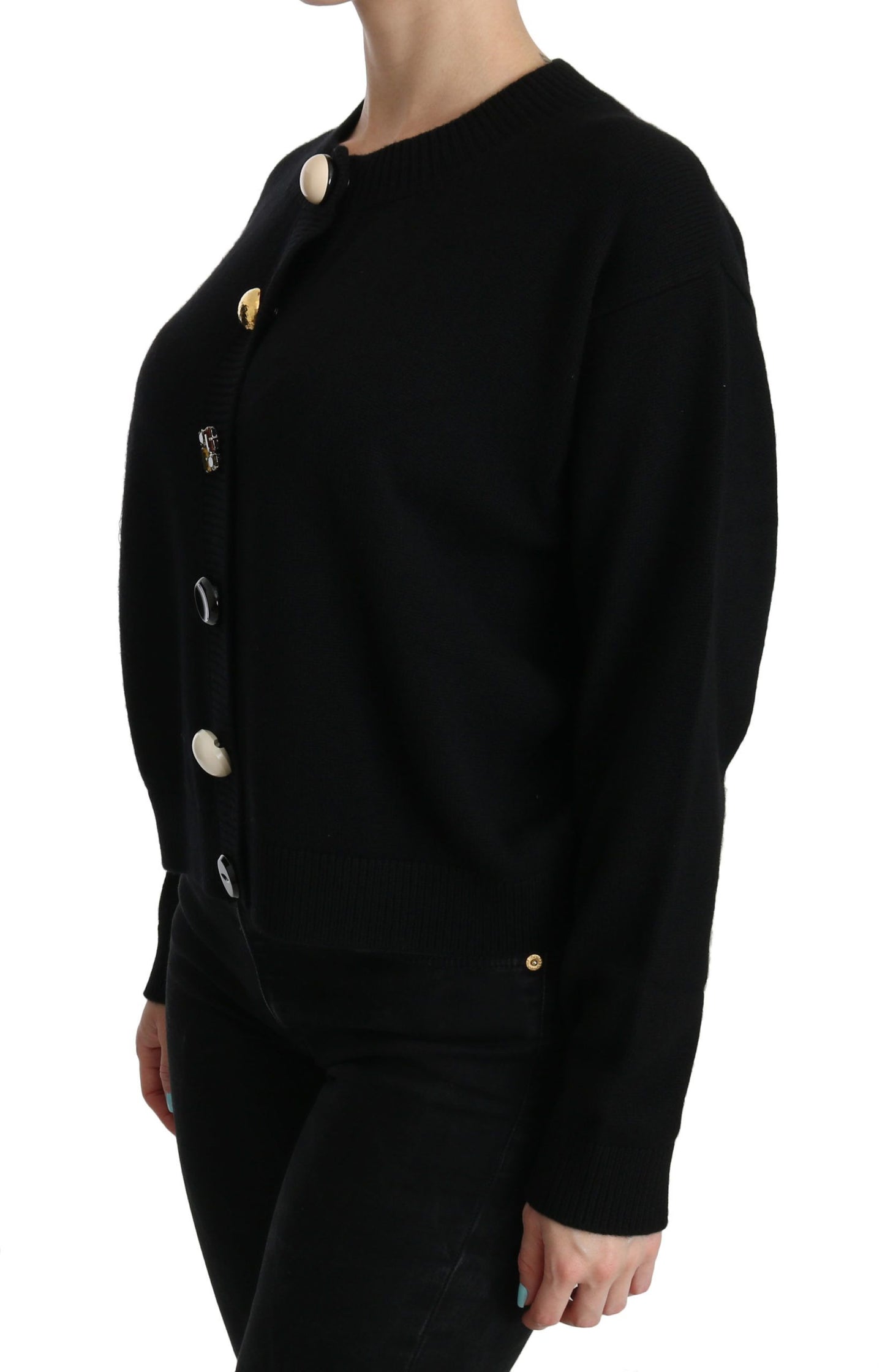 Dolce & Gabbana Elegant Black Cashmere Cardigan Top - Elegance Online Limited