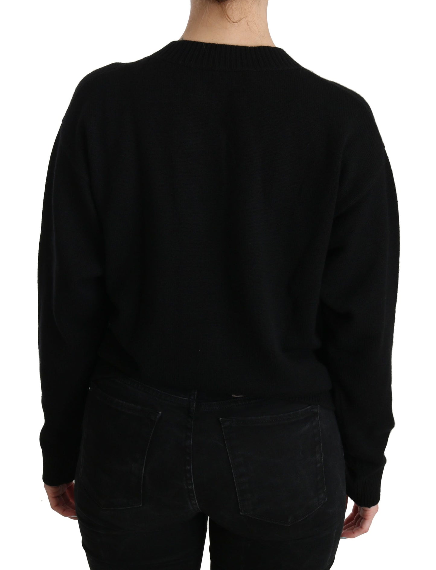 Dolce & Gabbana Elegant Black Cashmere Cardigan Top - Elegance Online Limited