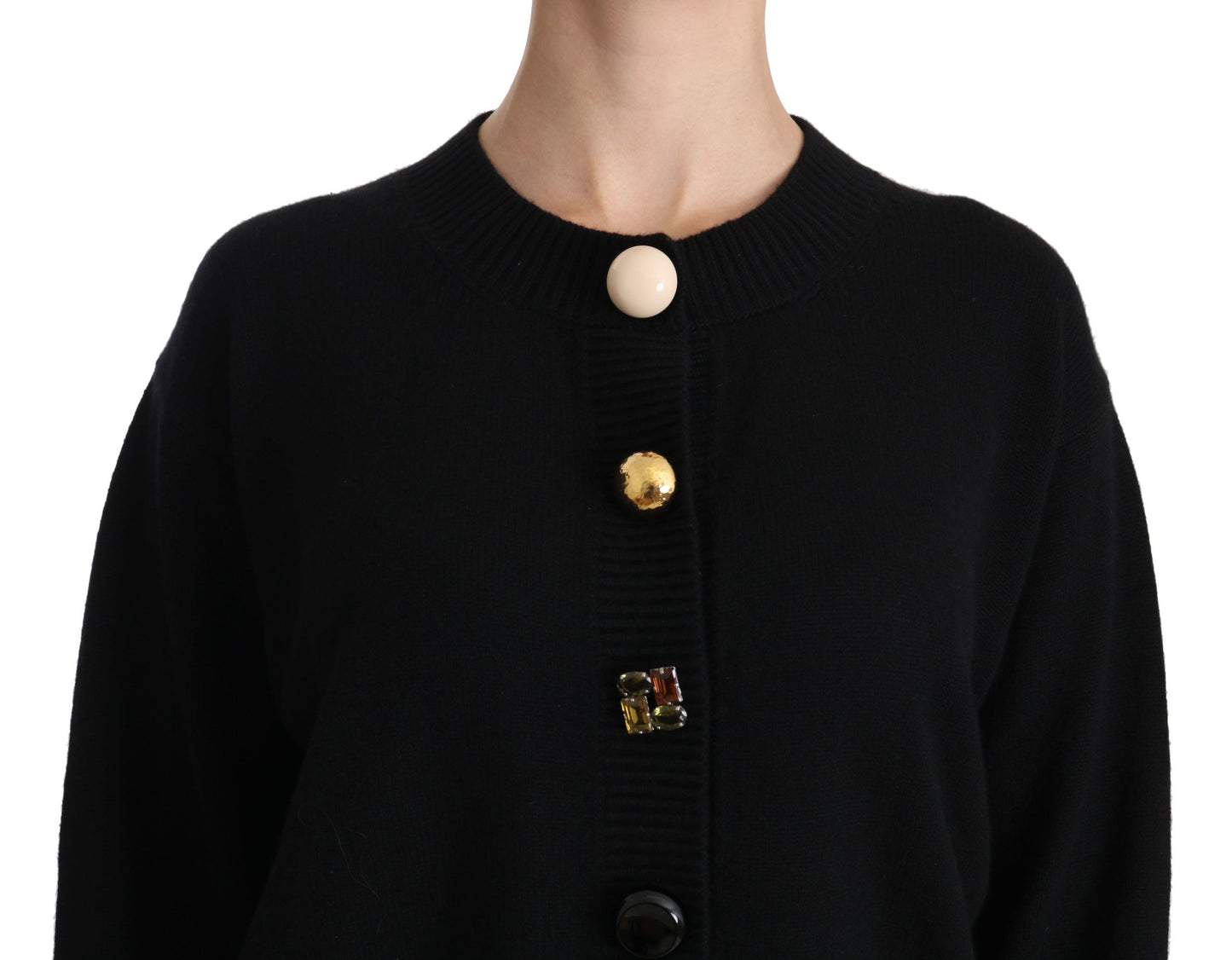 Dolce & Gabbana Elegant Black Cashmere Cardigan Top - Elegance Online Limited