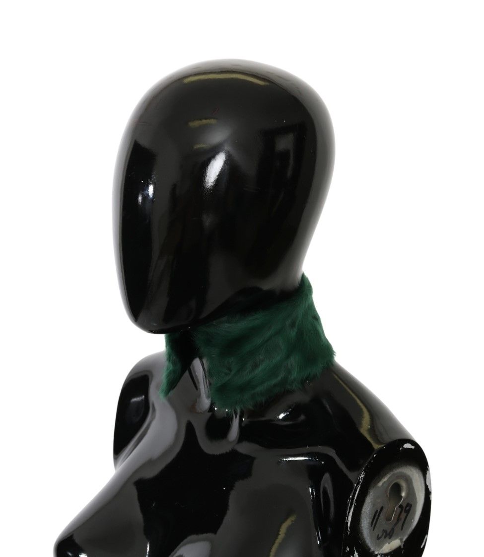 Dolce & Gabbana Luxurious Green Lambskin Scarf for Women - Elegance Online Limited