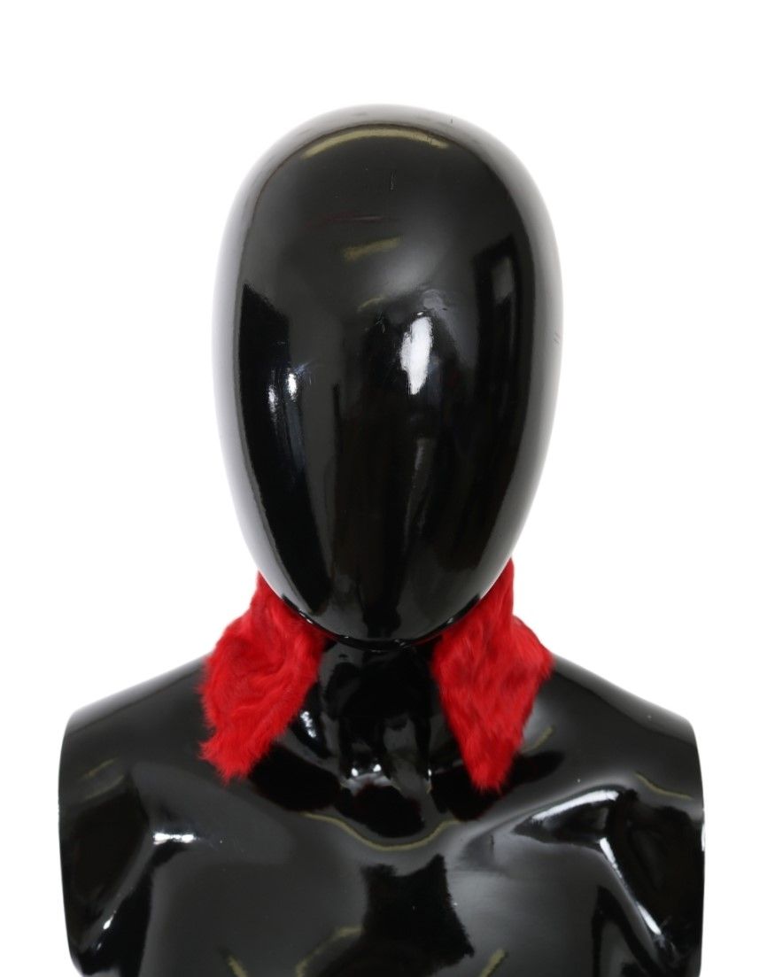 Dolce & Gabbana Elegant Red Lambskin Scarf - Elegance Online Limited