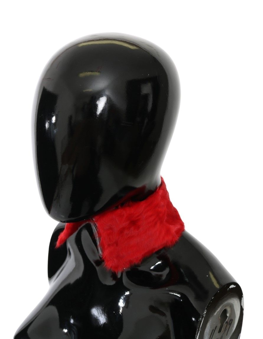 Dolce & Gabbana Elegant Red Lambskin Scarf - Elegance Online Limited