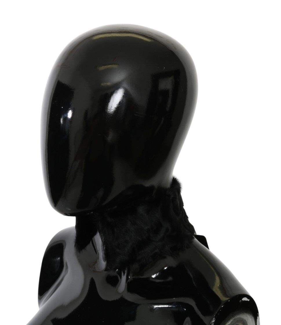 Dolce & Gabbana Elegant Black Lambskin Scarf - Elegance Online Limited
