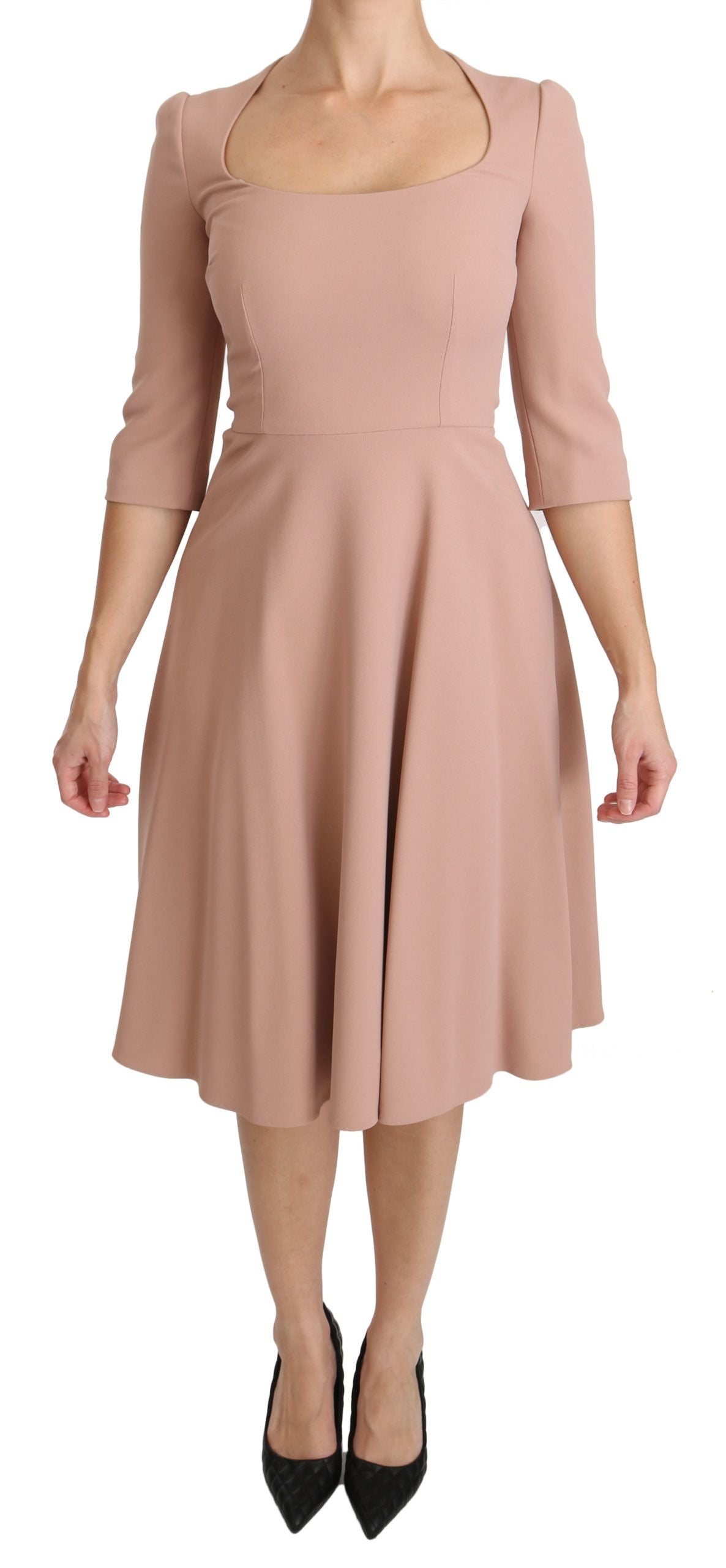 Dolce & Gabbana Elegant Light Pink A-Line Knee Length Dress - Elegance Online Limited