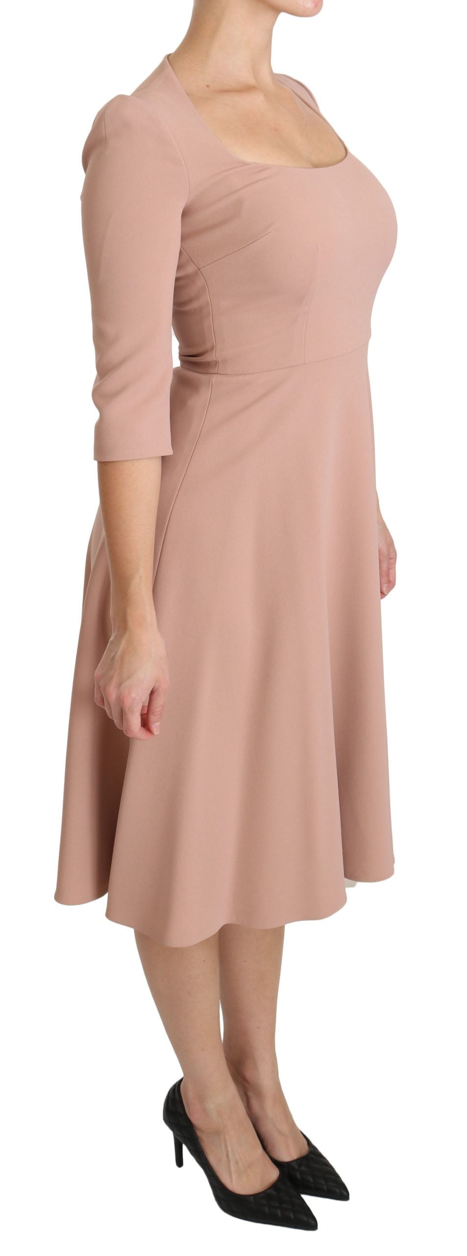 Dolce & Gabbana Elegant Light Pink A-Line Knee Length Dress - Elegance Online Limited