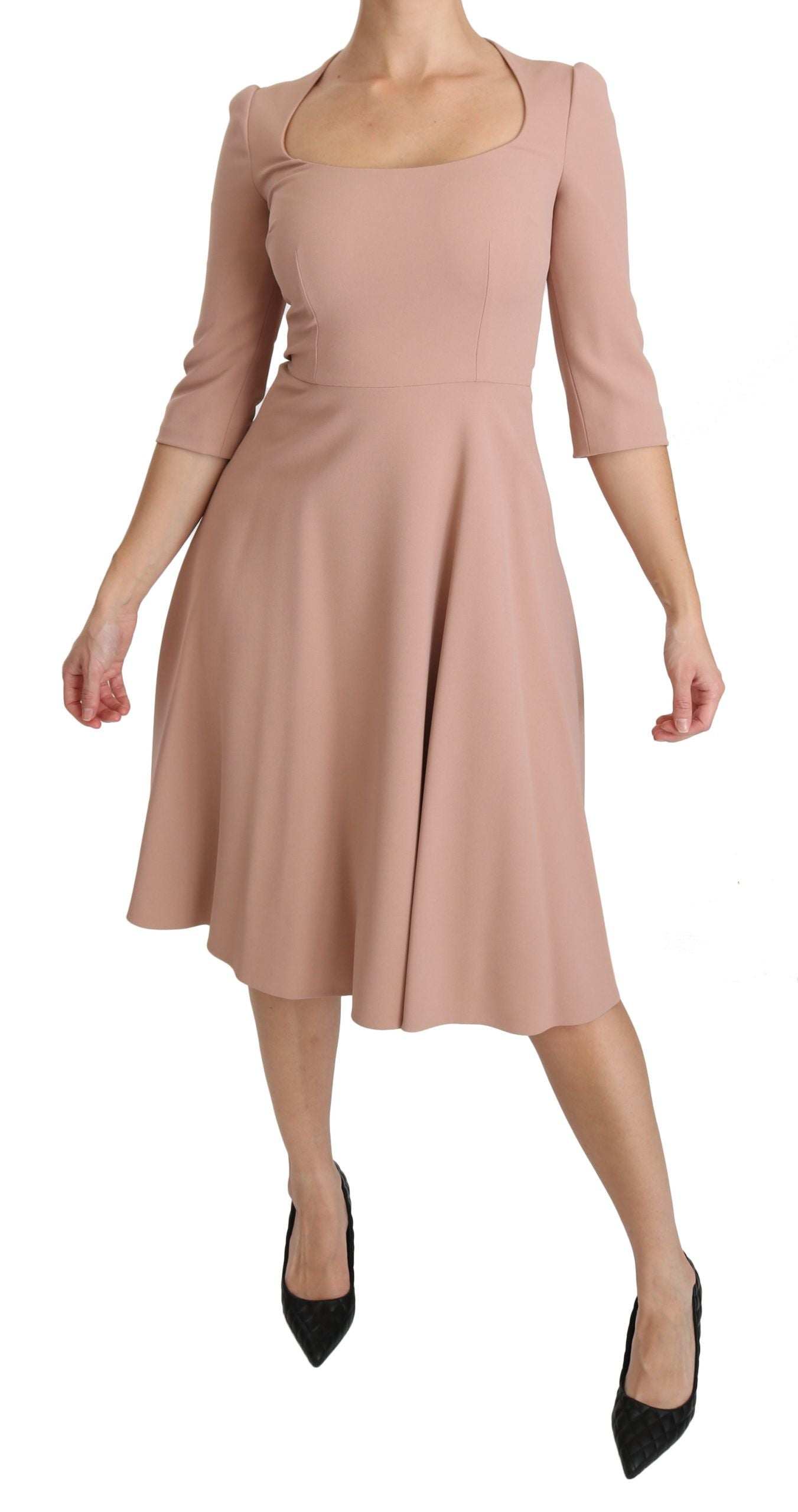 Dolce & Gabbana Elegant Light Pink A-Line Knee Length Dress - Elegance Online Limited