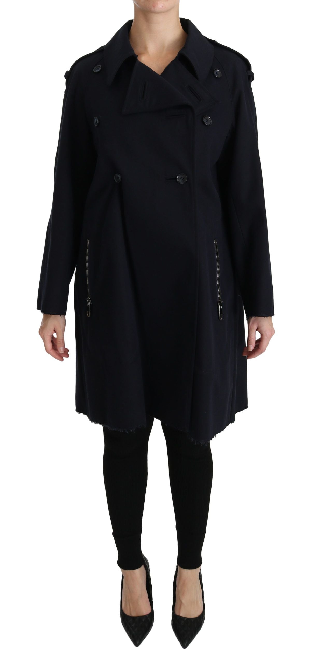 Dolce & Gabbana Elegant Polka Dot Lined Blue Jacket - Elegance Online Limited