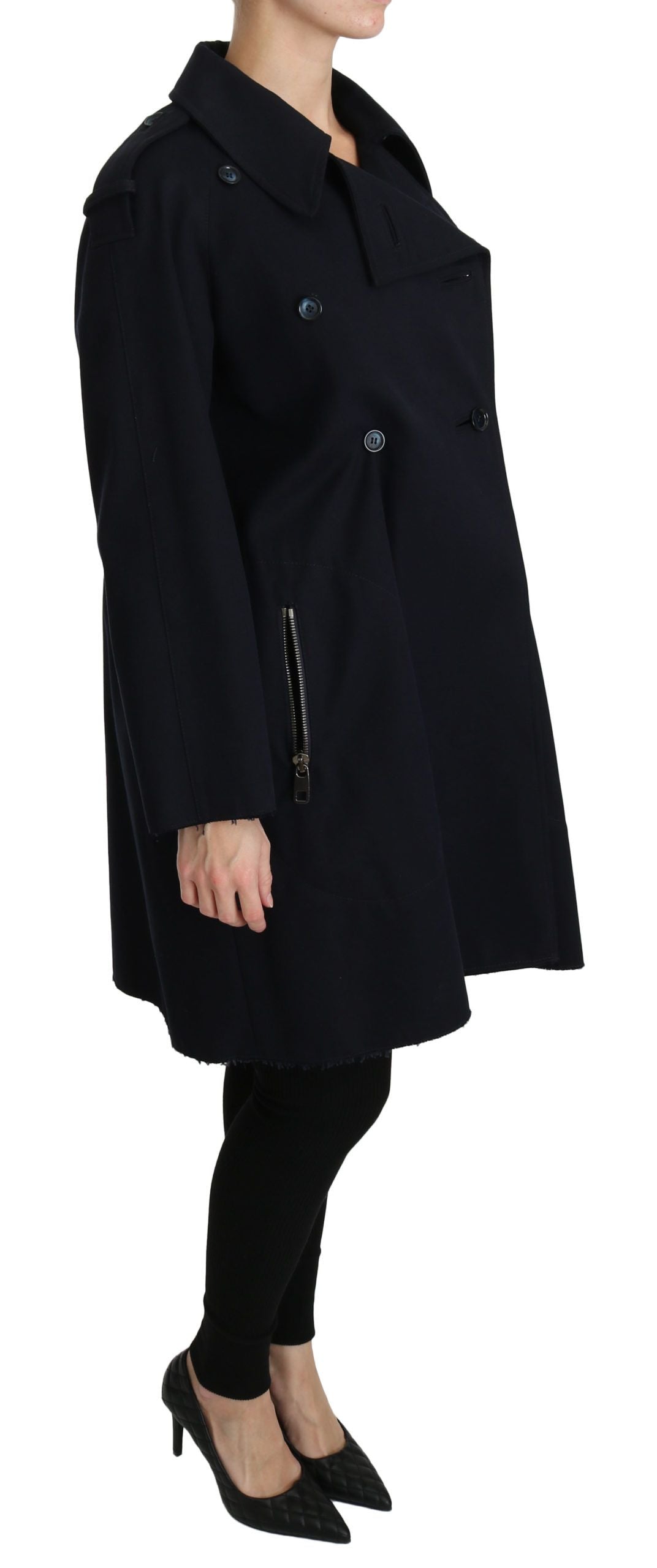 Dolce & Gabbana Elegant Polka Dot Lined Blue Jacket - Elegance Online Limited