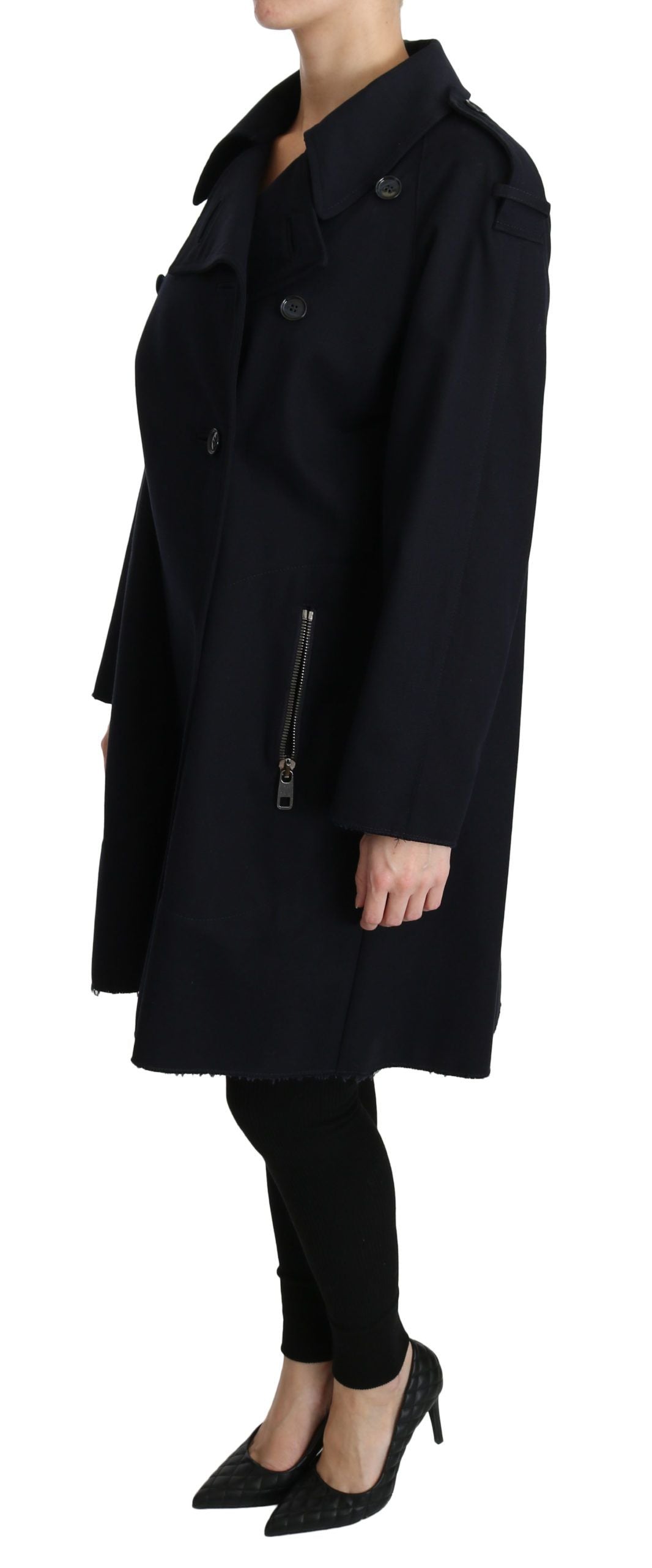 Dolce & Gabbana Elegant Polka Dot Lined Blue Jacket - Elegance Online Limited