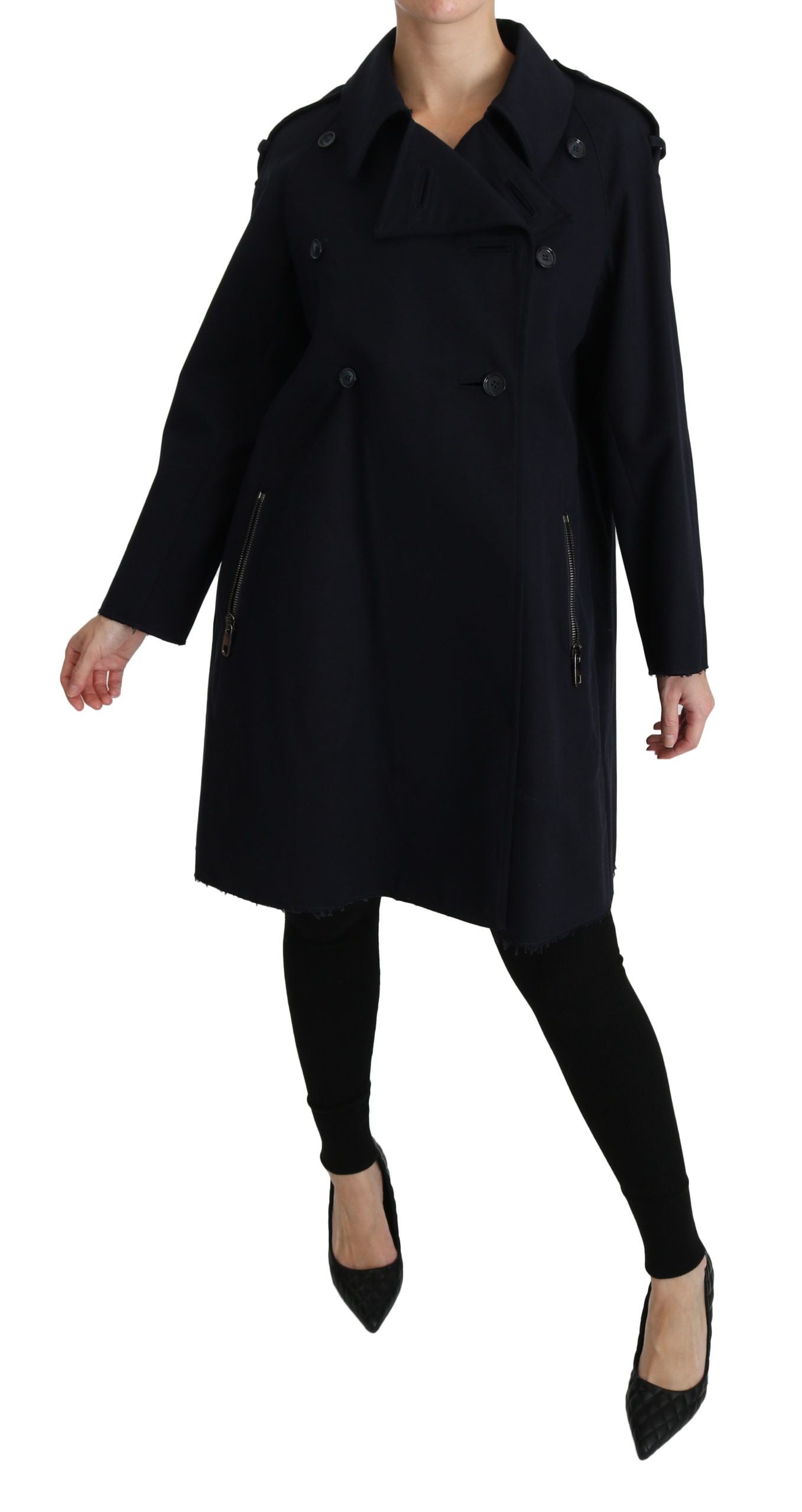 Dolce & Gabbana Elegant Polka Dot Lined Blue Jacket - Elegance Online Limited