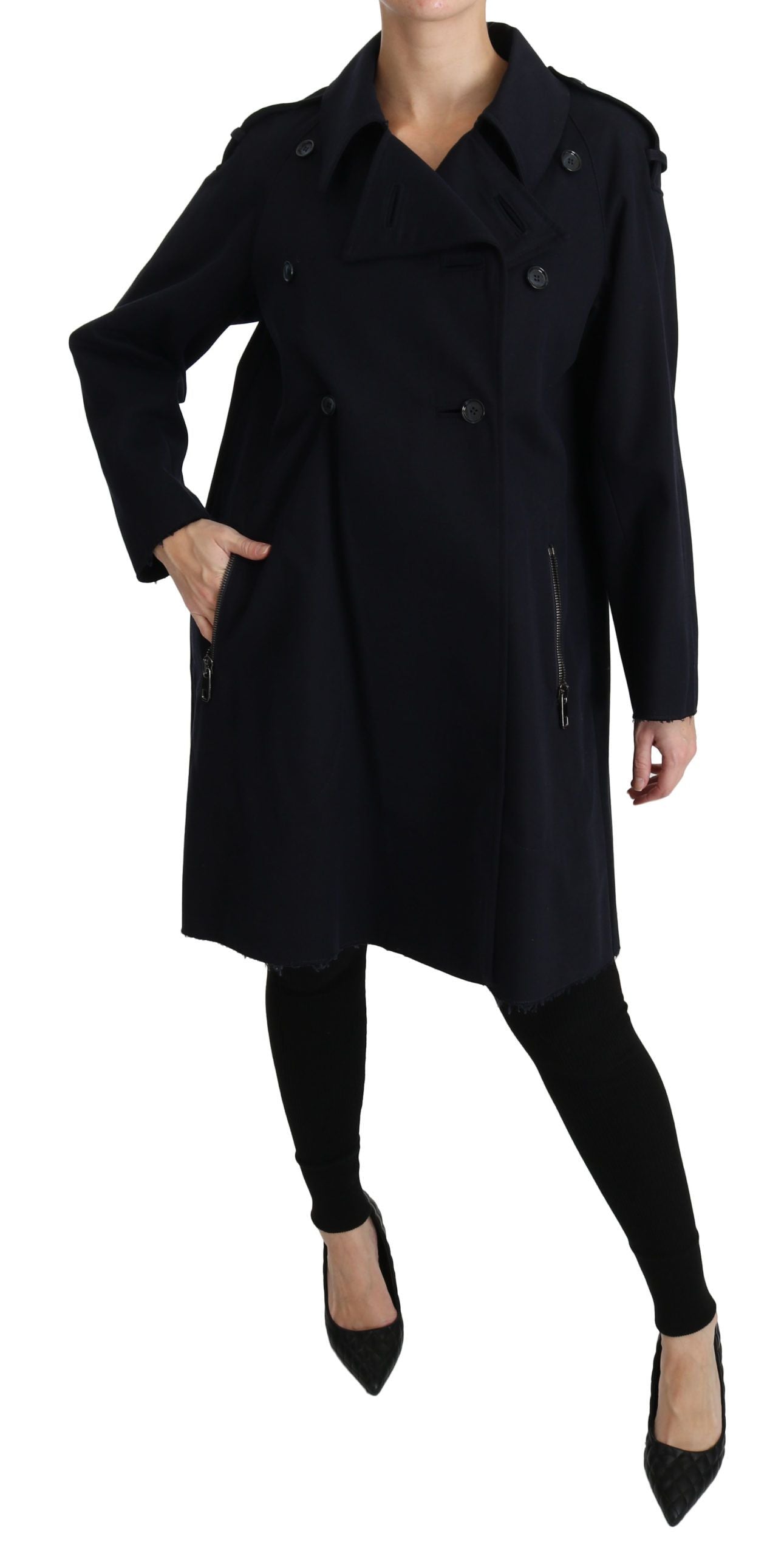Dolce & Gabbana Elegant Polka Dot Lined Blue Jacket - Elegance Online Limited