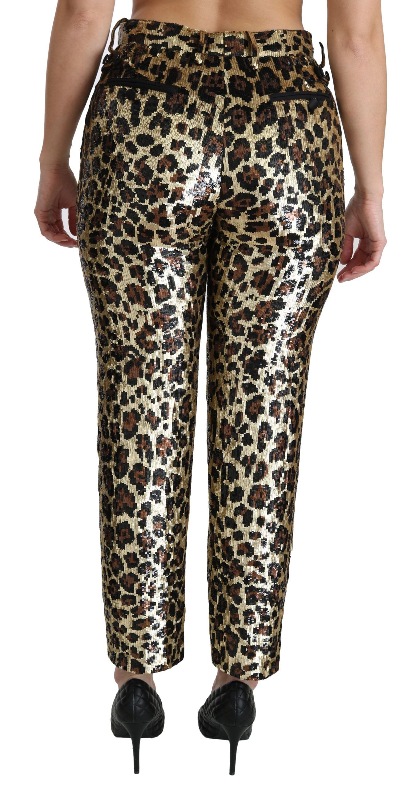 Dolce & Gabbana Chic High Waist Leopard Sequin Pants - Elegance Online Limited