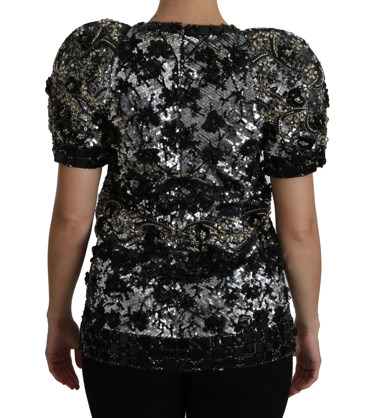Dolce & Gabbana Haut ras du cou orné de cristaux à sequins