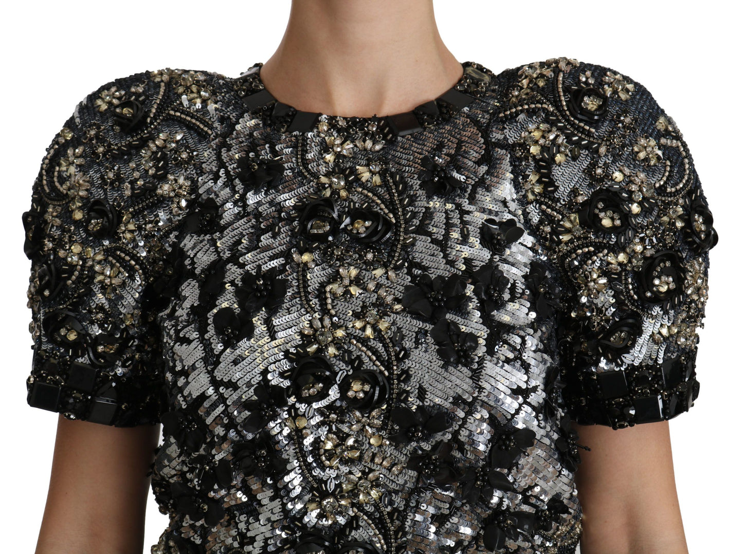 Dolce & Gabbana Haut ras du cou orné de cristaux à sequins