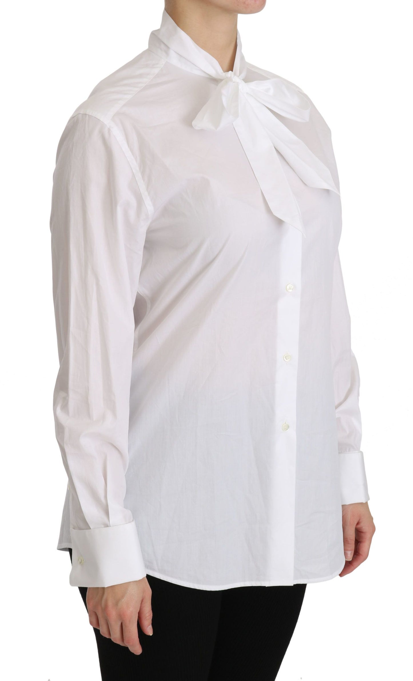 Dolce & Gabbana Elegant White Turtle Neck Polo Top - Elegance Online Limited