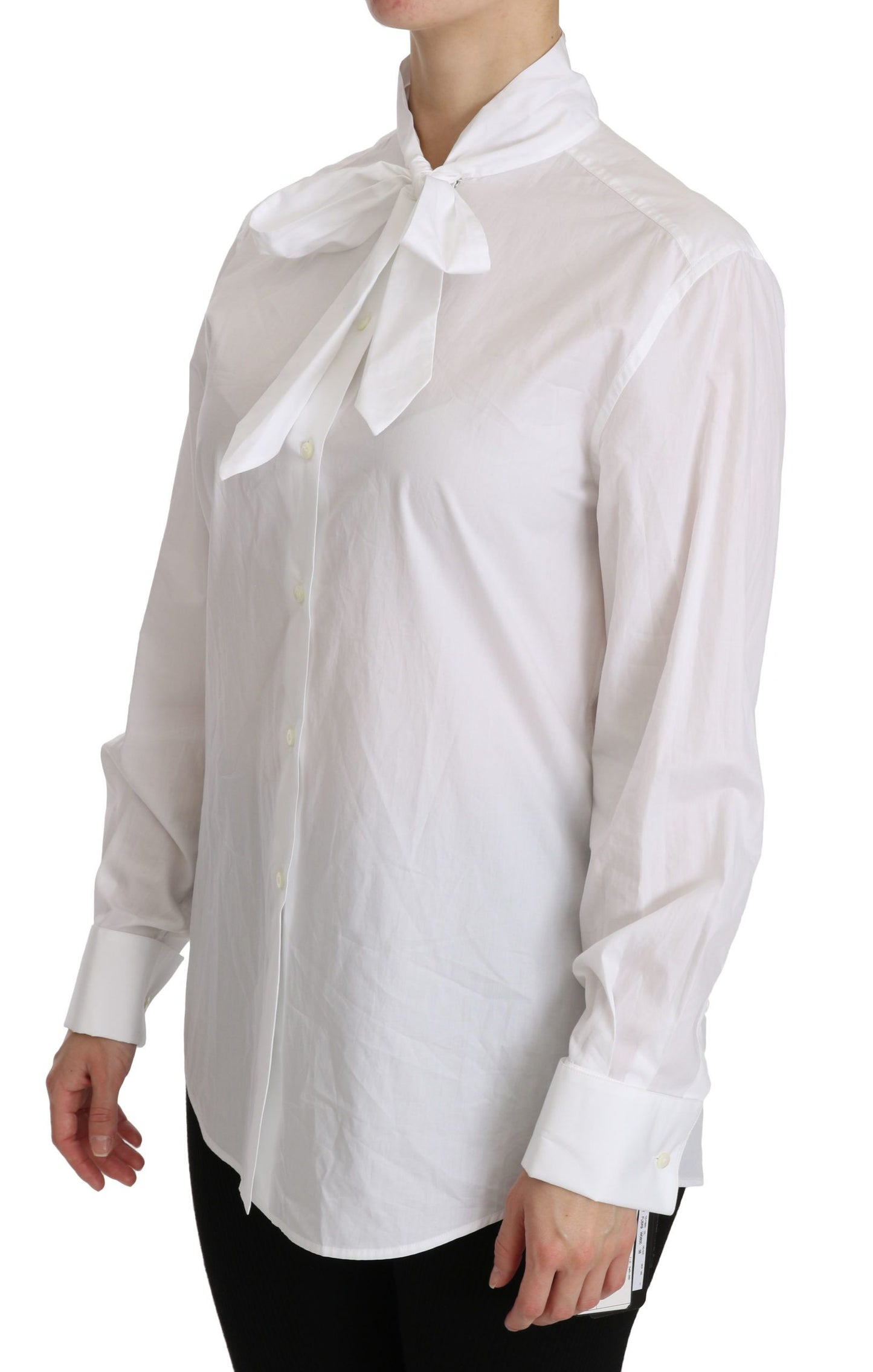 Dolce & Gabbana Elegant White Turtle Neck Polo Top - Elegance Online Limited