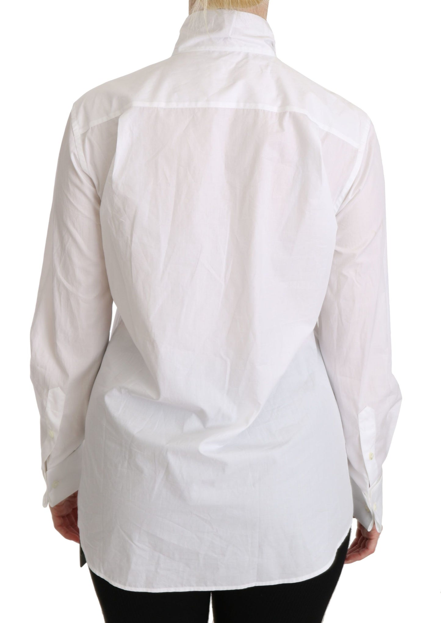 Dolce & Gabbana Elegant White Turtle Neck Polo Top - Elegance Online Limited