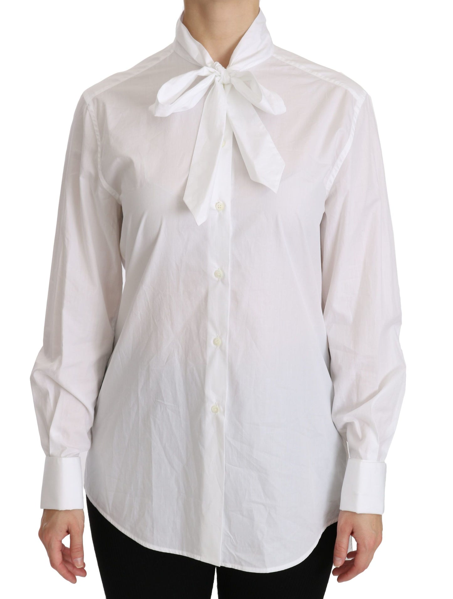 Dolce & Gabbana Elegant White Turtle Neck Polo Top - Elegance Online Limited