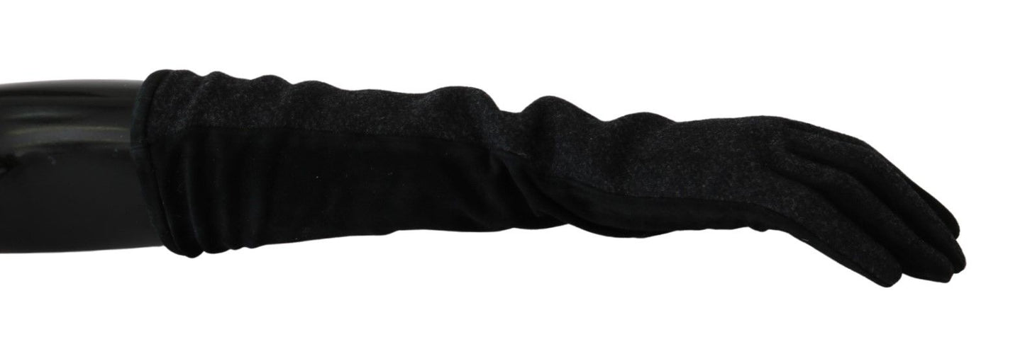 Dolce & Gabbana Elegant Mid-Length Wool Gloves in Black - Elegance Online Limited