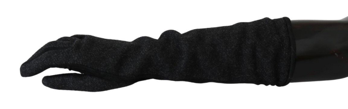 Dolce & Gabbana Elegant Mid-Length Wool Gloves in Black - Elegance Online Limited