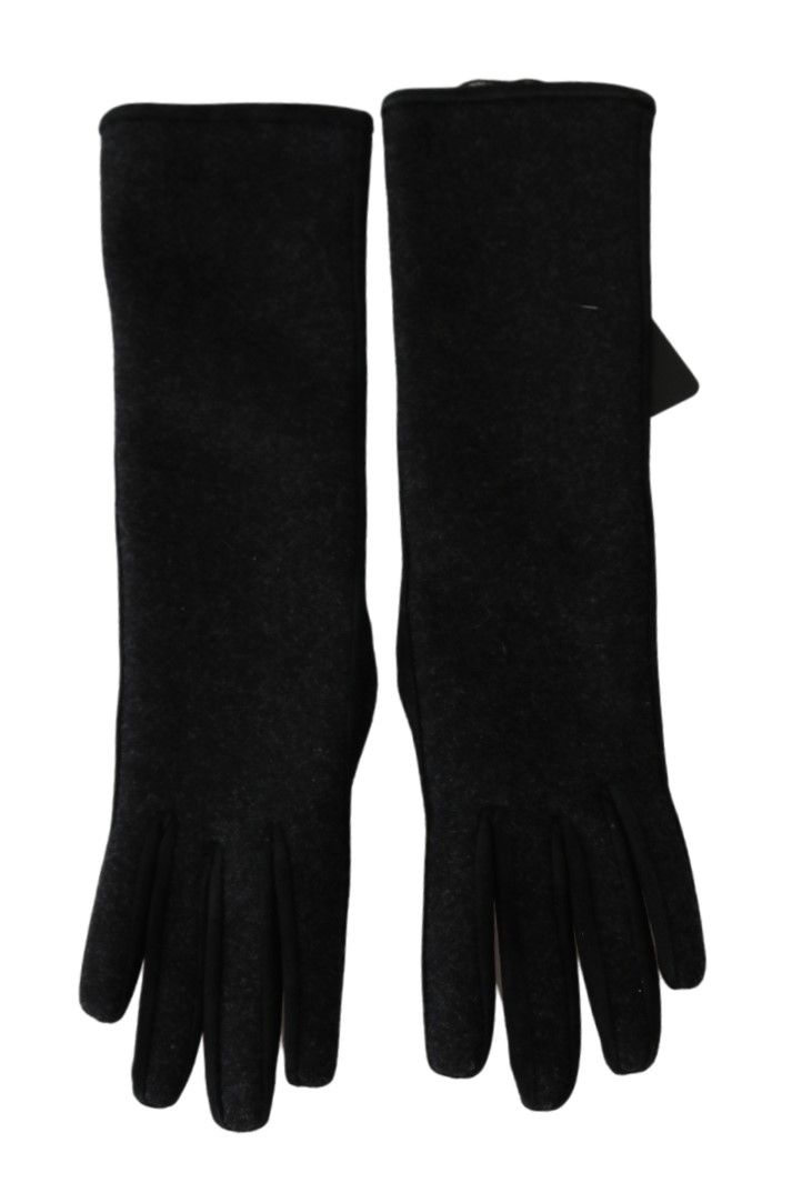 Dolce & Gabbana Elegant Mid-Length Wool Gloves in Black - Elegance Online Limited