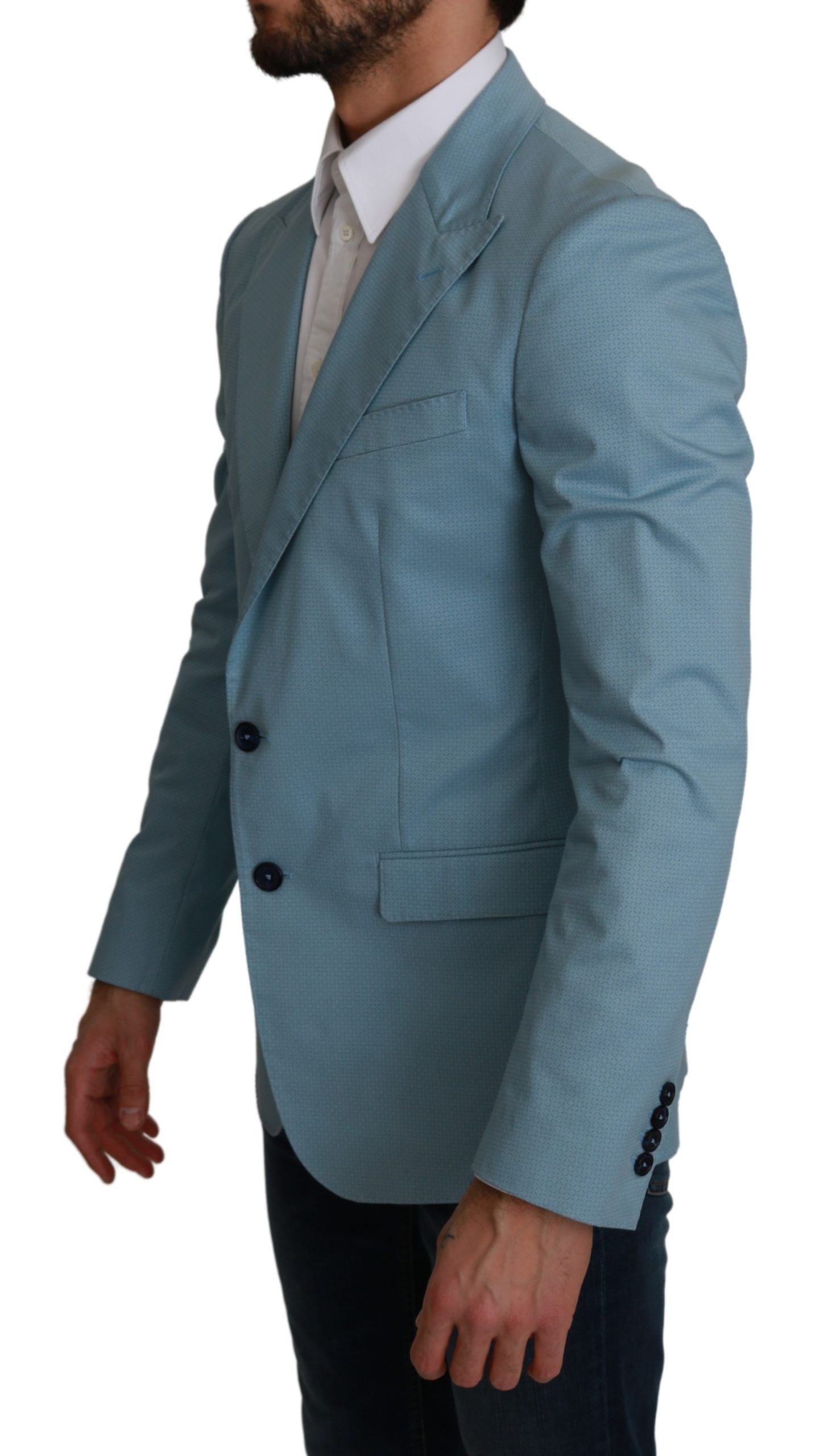 Dolce & Gabbana Elegante blazer azul con estampado de fantasía