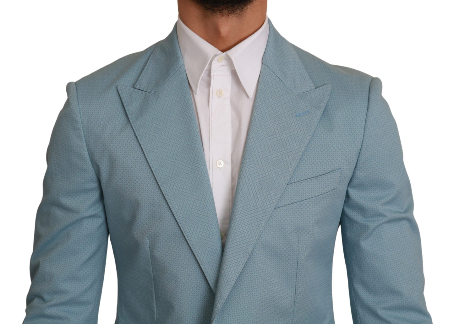 Dolce & Gabbana Elegante blazer azul con estampado de fantasía