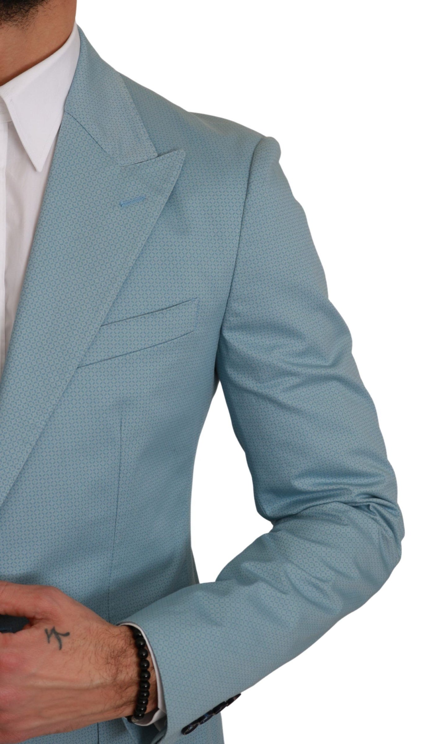 Dolce & Gabbana Elegante blazer azul con estampado de fantasía