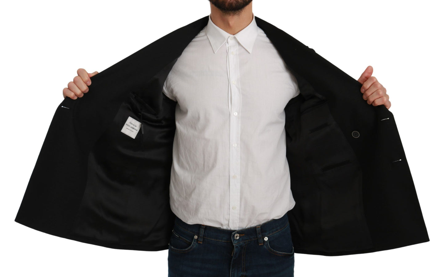 Dolce & Gabbana Elegante blazer formal negro de corte slim