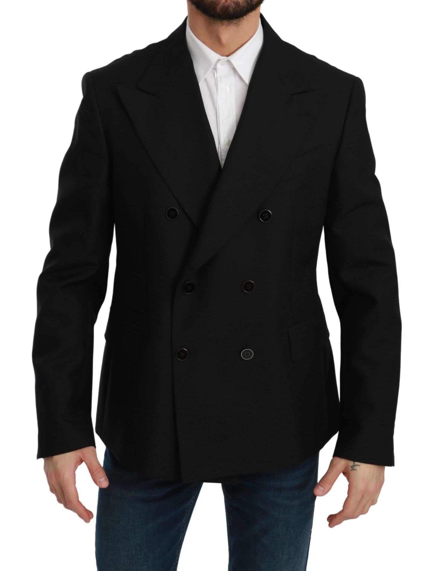 Dolce & Gabbana Elegante blazer formal negro de corte slim