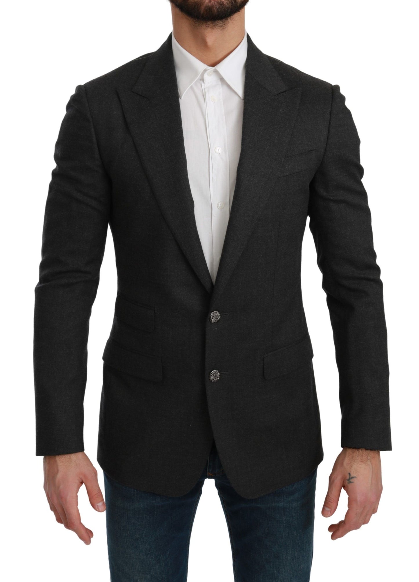 Dolce & Gabbana Elegante blazer formal gris de corte slim