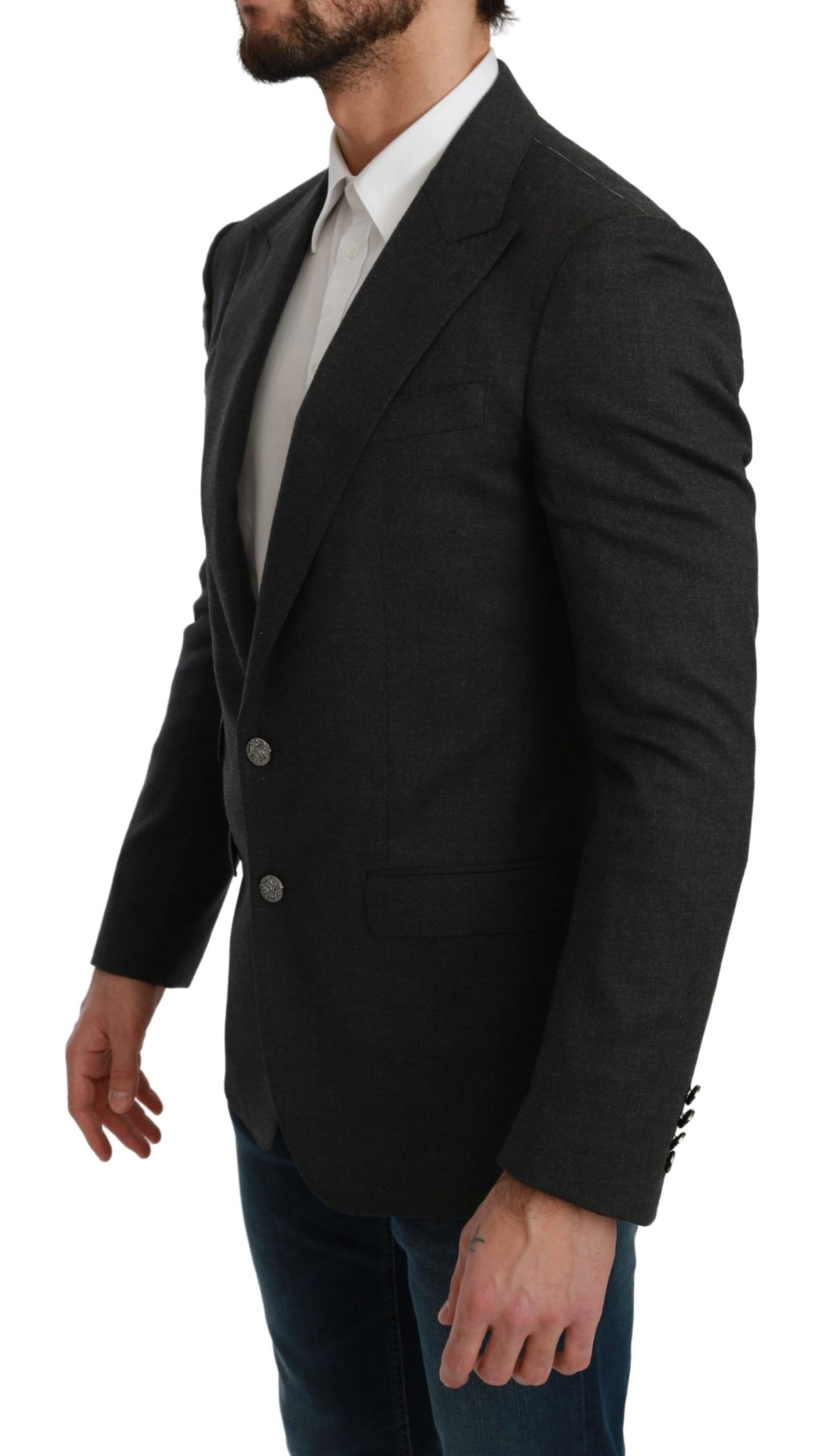 Dolce & Gabbana Elegante blazer formal gris de corte slim