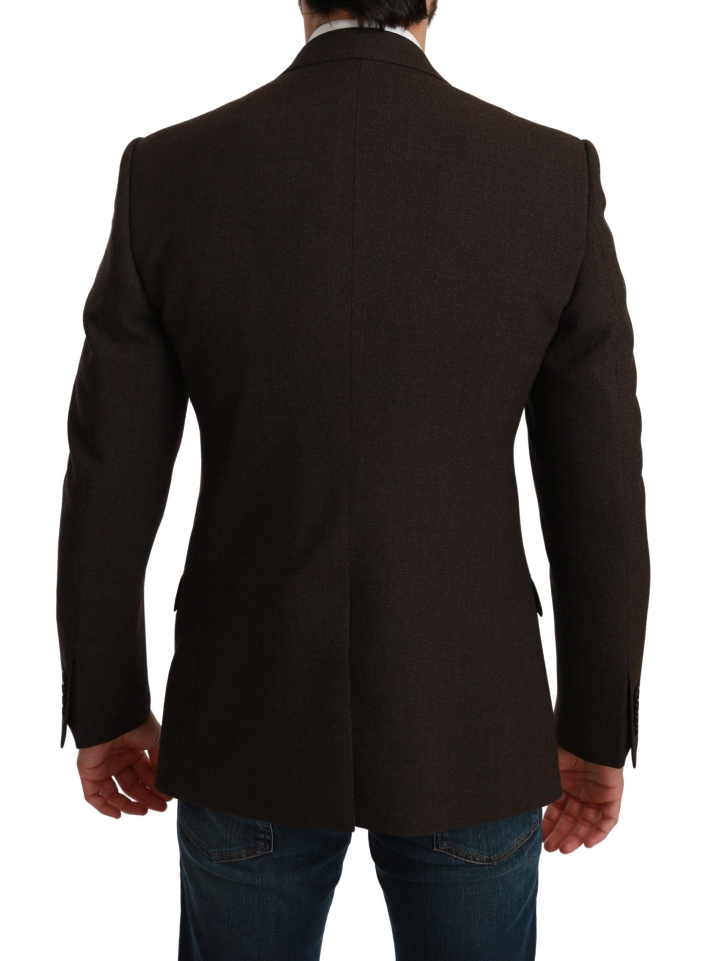 Dolce & Gabbana Elegante blazer Martini de lana virgen marrón